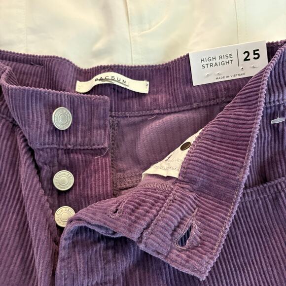 NEW! Pacsun Hi Rise Straight Corduroy Jeans Pants Purple Grape Casual Hippie 25 - Picture 9 of 9